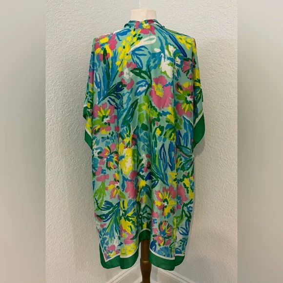 NEW Pretty Persuasions Colorful Open Front Swim Cover Up / Scarf With Tassel - Picture 4 of 5